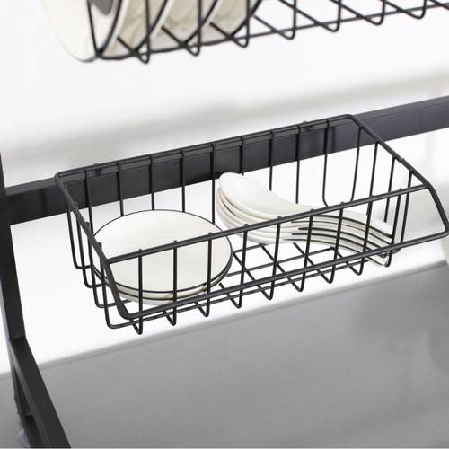 不锈钢色厨房水槽置物架碗碟池wl01沥水架收纳碗架黑厨房水纳置收