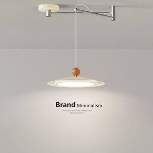 奶油风可移动摇臂餐厅飞382吊灯led新款法移式餐位桌灯简约碟吧台