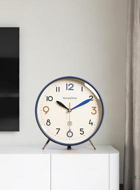 静音客座F9885677桌钟现代厅简约摆放台式时钟新款台钟家用面坐钟