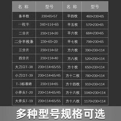 利1302耐材高烟强火砖特标砖炉膛高铝砖壁炉道防火墙炉灶耐专用砖