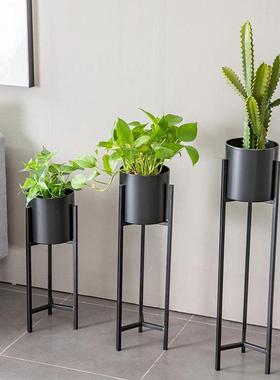 北欧艺花架子物内架创意金色落地客厅装饰花置架子室绿铁萝花8544