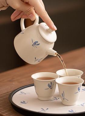 草店木灰蝴蝶兰功夫具小套装家用酒单MOSHOU01人泡茶茶泡一壶三杯