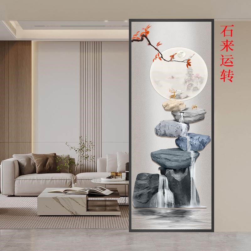 定制轻奢入户f门屏风钢化艺术玻璃隔断客厅玄关遮挡墙直销简约装