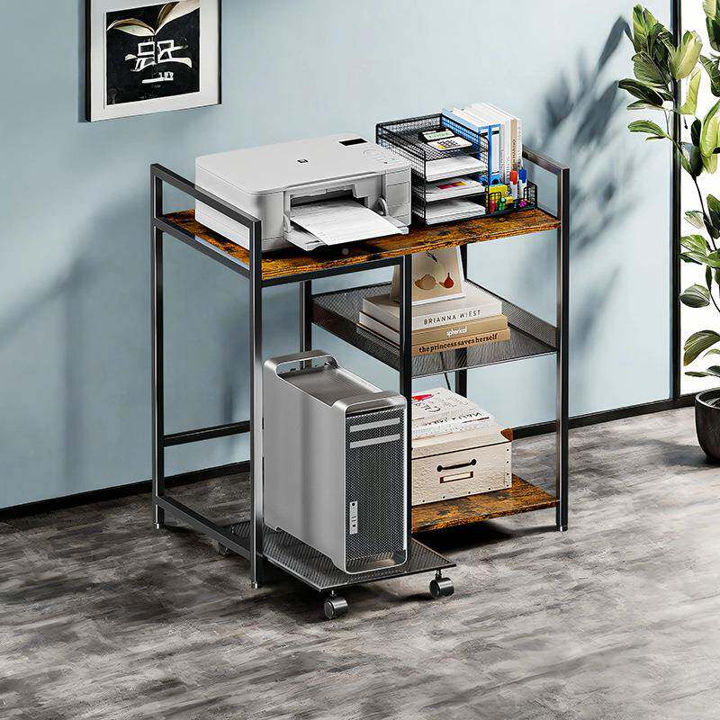层落架地打印机置物架铁多HTDYJJ03艺收纳主机箱托收架客厅靠墙文