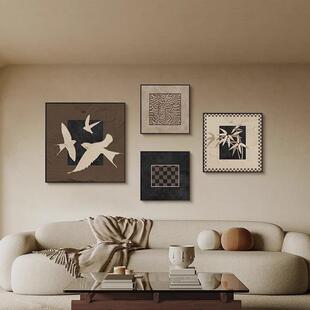 法中古式风复古美德客厅组合壁装饰画抽象沙WER-0580发背景墙挂画