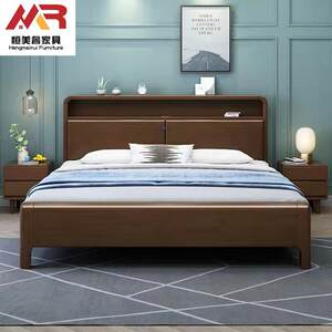 轻奢实木床现代约北欧.双床主卧1.8米1.5米小户型k3#软硬1.2简米/