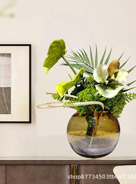 现代896洽轻漱奢仿真花艺绿植售板楼处谈桌酒店餐桌样间洗台装饰