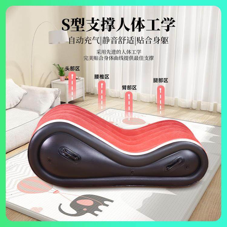 单人充气沙414发PVC植绒家多功能座垫用休闲椅户外躺动充气自沙发