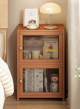 收床头柜简小型家用楠竹约纳储柜物柜置MUW物架卧室简易储物出租