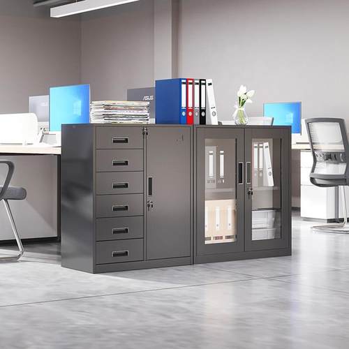 钢制套矮色柜文办公室柜打印机柜桌边储物钢制矮柜柜阳台铁件艺收