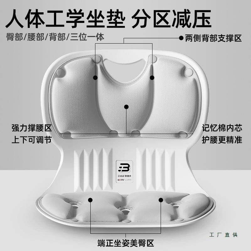 人体工学护腰坐垫腰靠垫久坐办公靠背垫腰部乳胶支撑坐姿