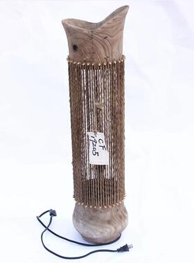 手工木和麻绳编居织工艺落地灯田CF19205园温酒馨原家民宿店装饰