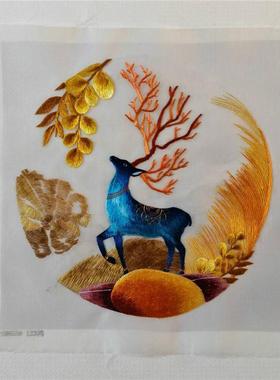 苏绣双面工艺品绣刺绣高值颜纯ELC手工刺绣绣片