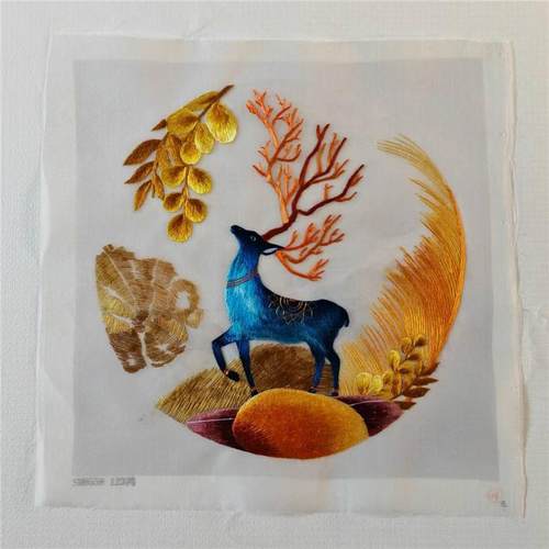 苏绣双面工艺品绣刺绣高值颜纯ELC手工刺绣绣片