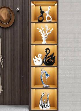 厅玻璃柜子摆件创意奢居高档客家摆设玄关餐边电轻t1759514视柜酒