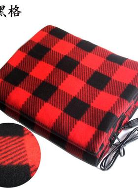 跨境QOF爆汽车12v车用电热毯单人人车加热毯子款户外双野载营电褥