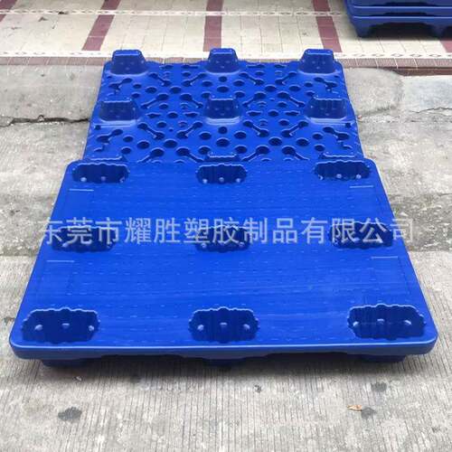 防阻燃蓝色吹货火托盘平面九脚吹塑叉车托架板运输包塑装地堆IGR