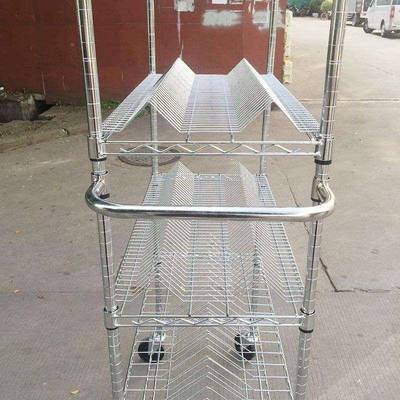 单双峰镀铬盘架SMT车间618防线料静电移动货架贴片电子元件网物料