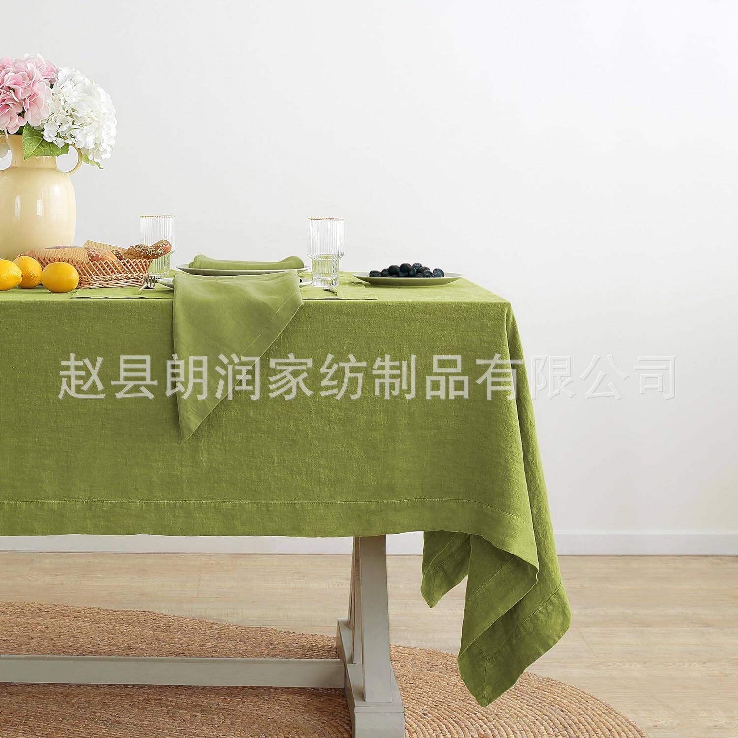 复古亚麻加厚桌布中国风书茶几砂洗桌布