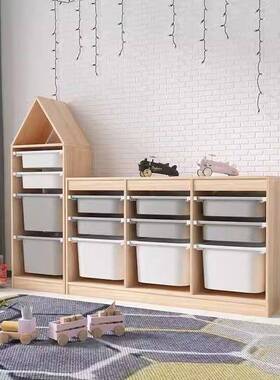 玩具收纳柜儿宝24619宝玩具童收纳厅架实木储物柜大容量客房家用