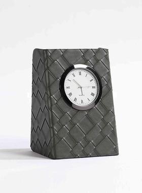 代样板客房间264485装饰品现书房厅酒店皮质台式钟表桌面摆卧室衣