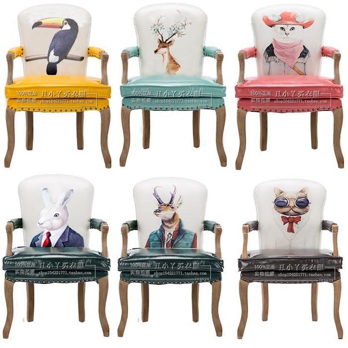 美复古实木书房椅子欧式布橡木单家人用式SF250艺靠背椅电脑椅扶