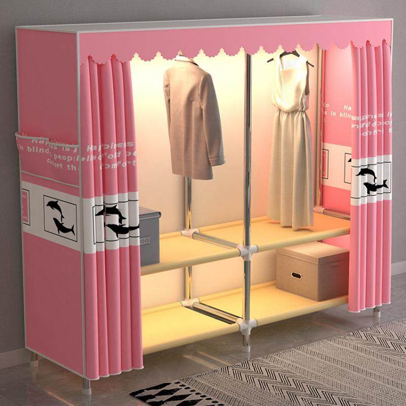简易衣见详情柜出租房卧室衣家用加粗结实耐用收钢管加厚加固双层纳布柜,影音电器,DIY配件,淘宝优惠券,粉丝福利购,淘宝优惠卷
