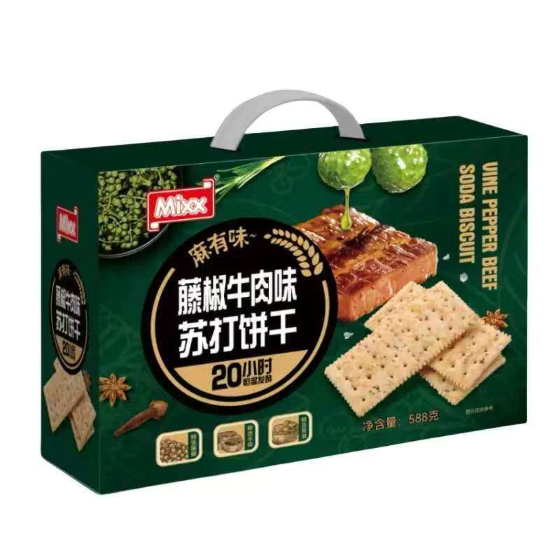 mixx藤椒牛肉味苏打饼干*2盒