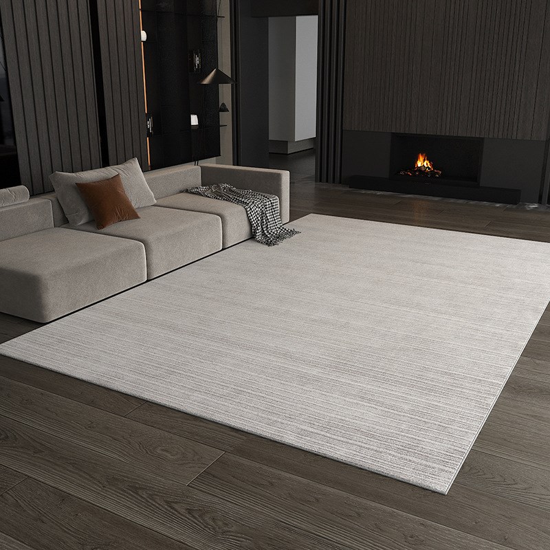 1P2R纯色条纹米色感平织卧室床边茶几地毯客厅厨房地垫可机洗