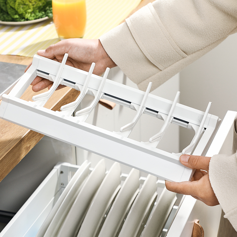意驰 厨房拉篮定制抽屉式浅柜碗篮304不锈钢橱柜锅碗碟工具置物架