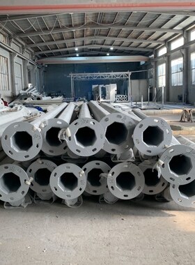 监控立杆5/6/7/8p/12米道路交通信号红绿灯立柱L型八角八棱卡口杆