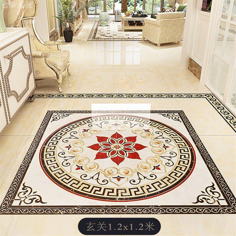 客厅拼花瓷砖花片600x600欧式入户玄关过道走廊地砖拼花1200*1200