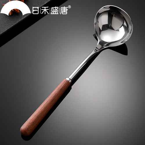 304不锈钢木h柄小锅铲迷你炒菜勺汤勺铲子厨具家用不粘锅铲勺套装