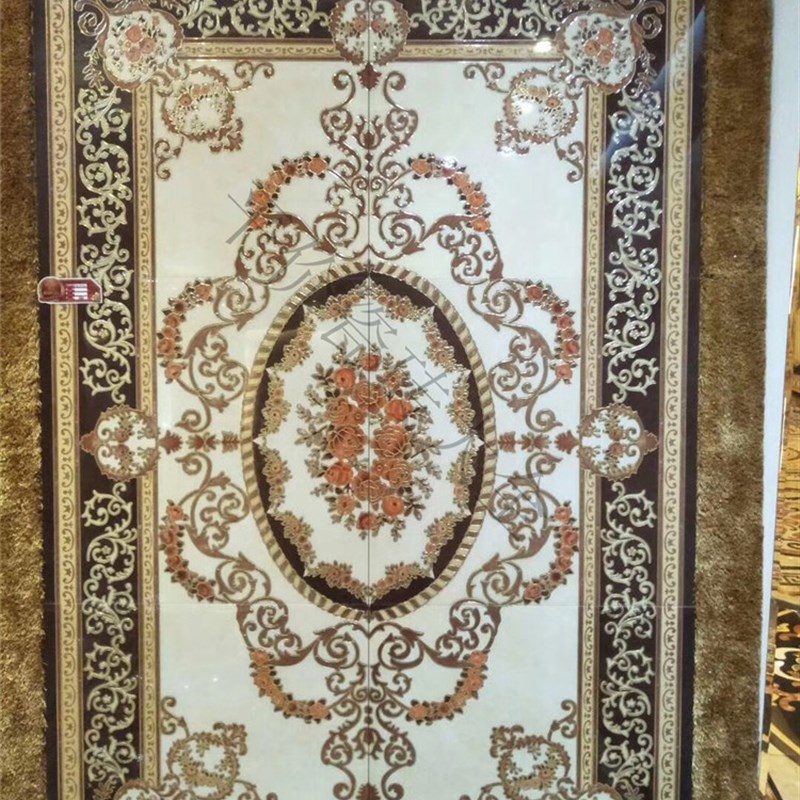 拼花地砖瓷砖800抛金砖地毯花欧式入户玄关客厅餐厅抛晶砖拼图