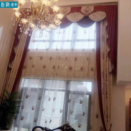 成都布歌超高遥控欧式大厅法式展厅电动轨道豪华设计别墅窗帘