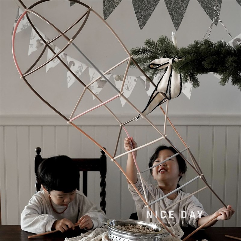 韩国ins儿童软吸管积木幼儿园聪明棒拼插搭房子男孩女孩益智玩具