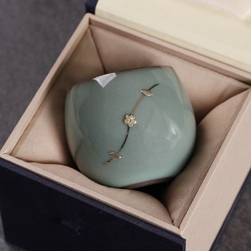 官窑主人杯个人专用茶杯单杯茶盏陶瓷茶杯茶具碗杯品茗杯锔钉瓷杯