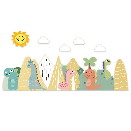 恐龙幼儿园环g创设主题楼梯背景墙面装饰成品环境布置材料踢脚线