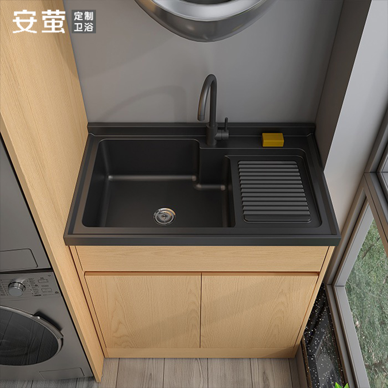 定制原木色整体储物柜p收纳双洗衣机柜阳台洗衣机烘干机一体组合