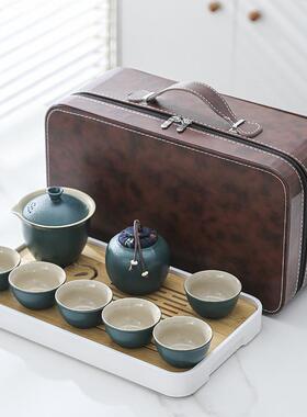 旅行功夫茶94545盘具套装家带茶茶壶茶杯一套便携式收用整纳包商