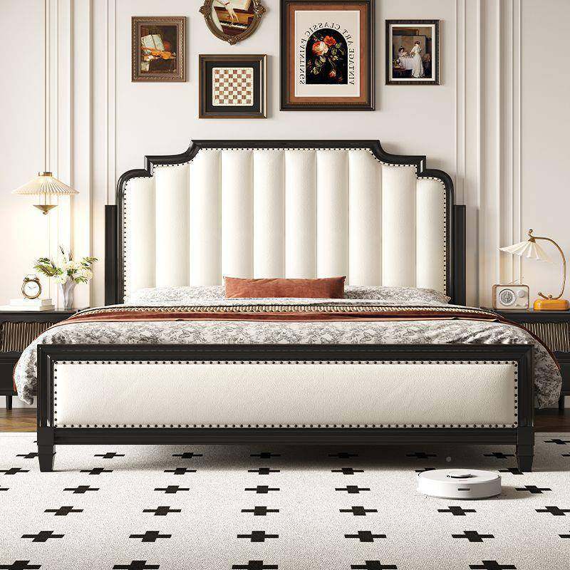 双人高档家FXD用小户包型式欧式婚美床轻奢带软实木床简简欧现代