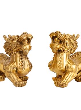 杨铜记铜貔品貅艺摆件开业家居工礼双角貔貅天路0117天禄