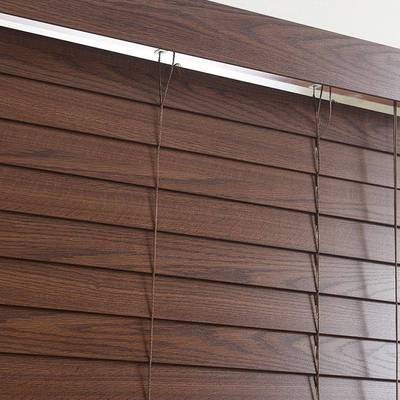 梯实用5506百叶家帘卧室竹百叶椴木客厅木书房绍兴柯桥成品窗绳帘