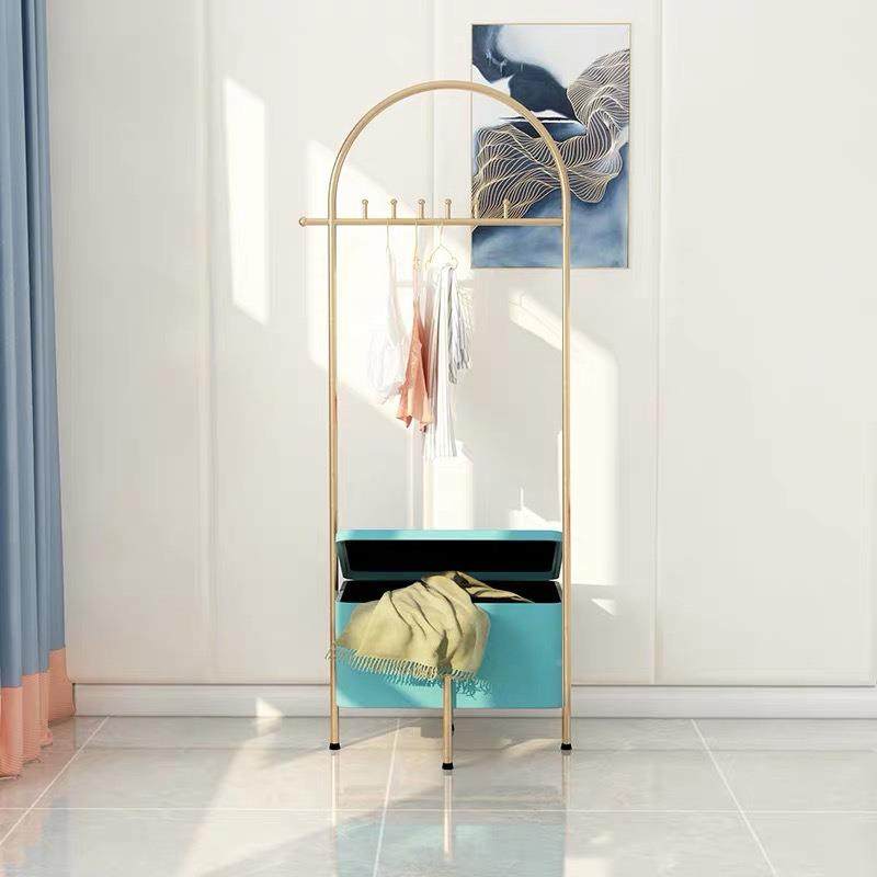 式北欧金属房间晾收衣架落地1卧室立衣帽架纳存储挂换鞋凳一体衣,电子/电工,接线端子,淘宝优惠券,粉丝福利购,淘宝优惠卷