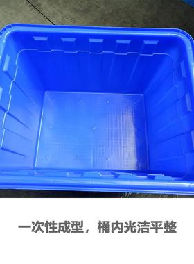 蓝料色水箱60加厚带盖塑储水箱水产养KRM殖升周转衣物收纳整理胶1