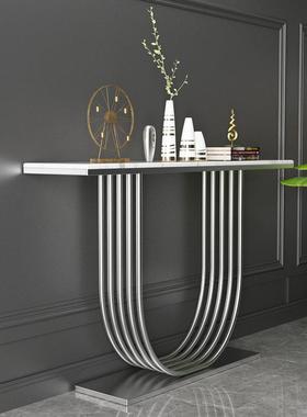 北VSJ欧大理石玄关桌现代门简约超台条案厅入户柜进门靠窄墙端景