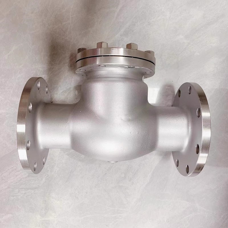 304不锈钢法兰止回阀H44W-1v0P16P25P旋启式单向阀卧式阀门2寸DN5