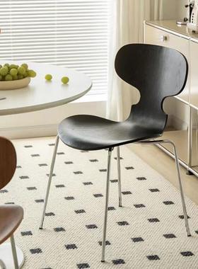 轻线奢谈蚂椅北欧现代简约家32145用餐椅餐厅咖啡蚁厅接待洽曲靠