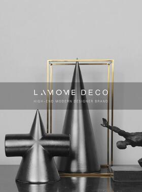 创意北欧饰手工何立体黑客XBS白镀金陶瓷摆件现代几家居厅样板间