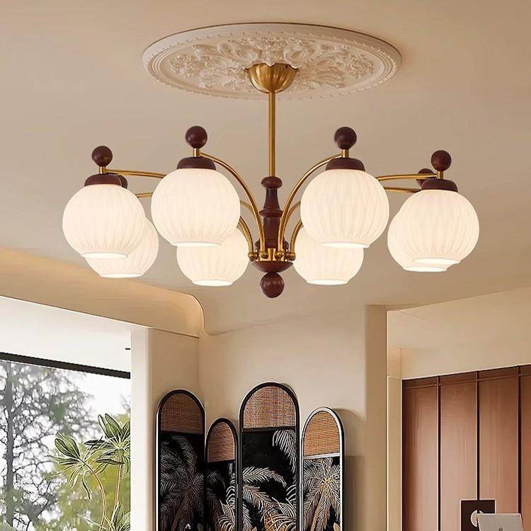 中古胡古Lighting桃子木色客厅主灯法式风餐厅吊灯美式复卧室柿护,家装灯饰光源,智能吊灯,淘宝优惠券,粉丝福利购,淘宝优惠卷